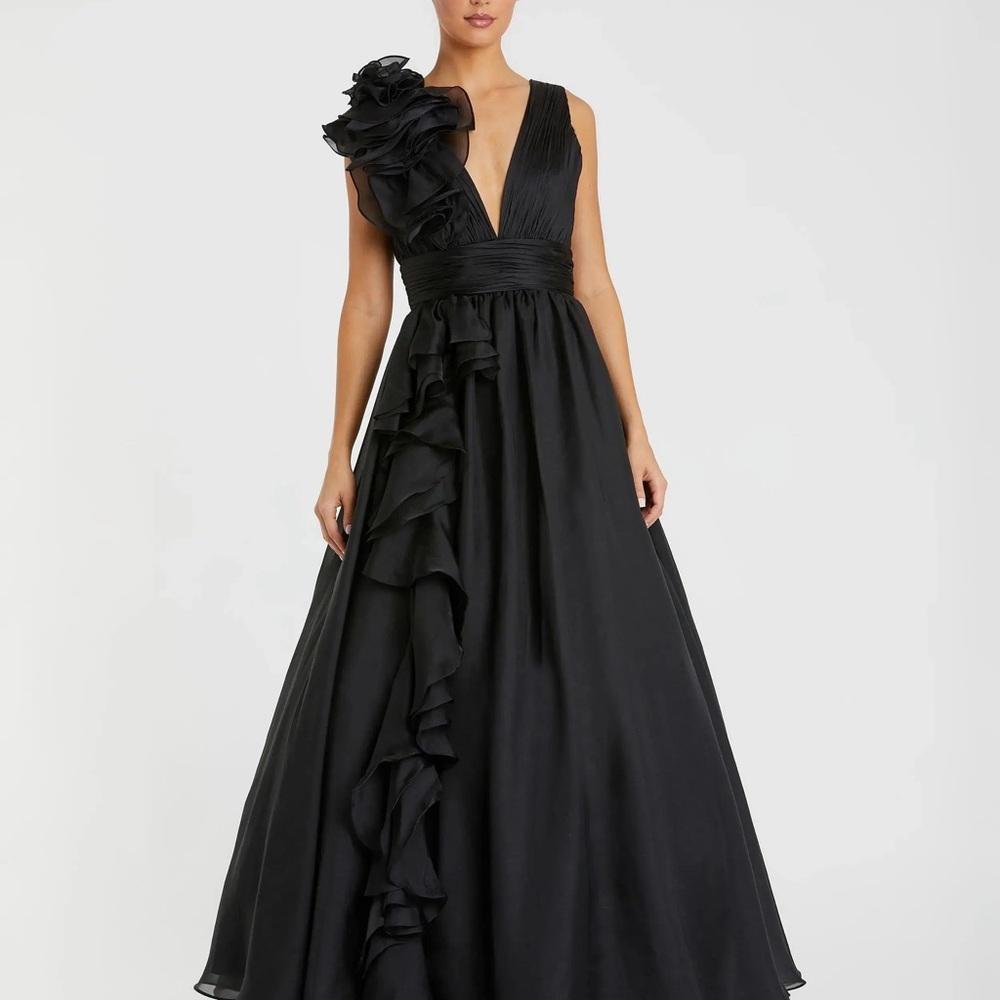 Mac Duggal Black Asymmetrical Gown